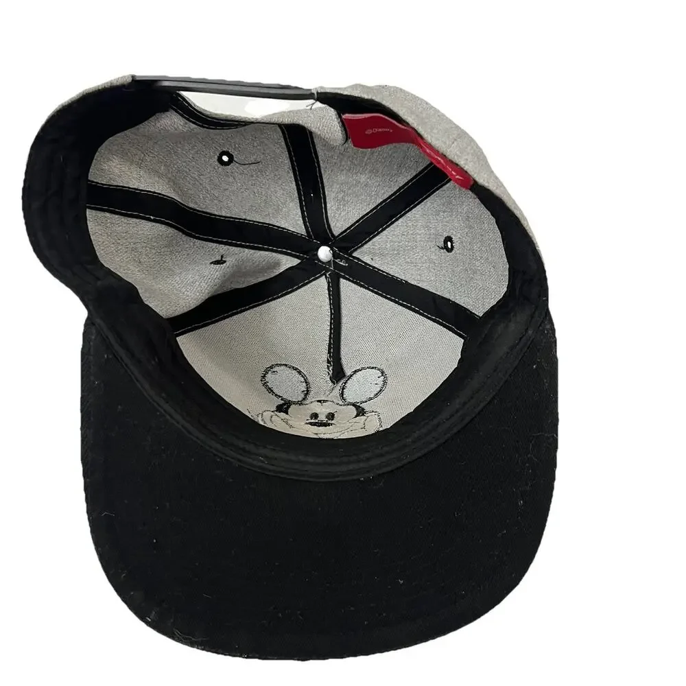 Disney Mickey Mouse Grey Black SnapBack Hat Cap Youth Adjustable